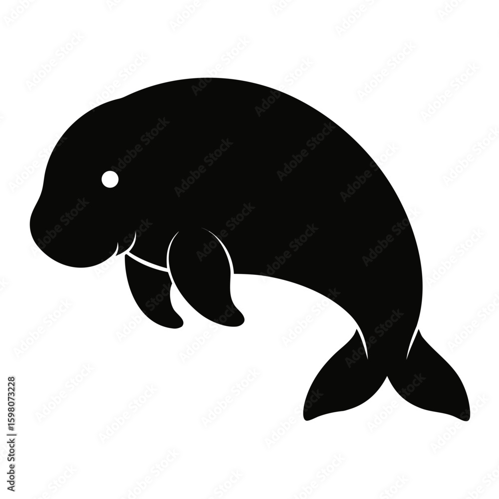 Naklejka premium Manatee on white background