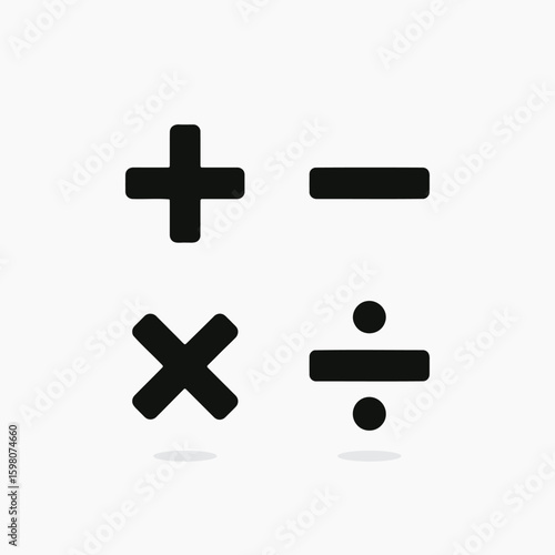 Basic arithmetic operators: addition, subtraction, multiplication, division.