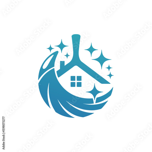 Unique home cleaning logo Modern and minimalist vector and abstract logo
