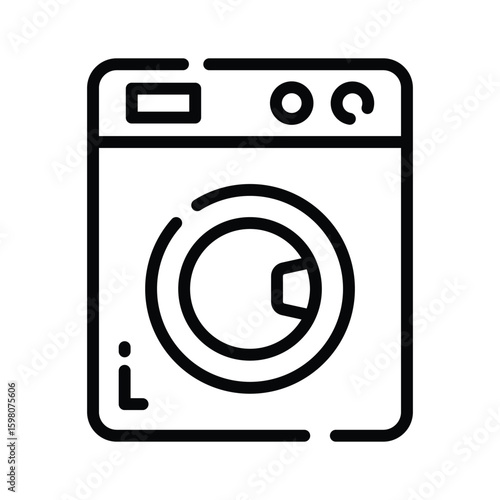 Trendy outline style icon of front-load washing machine