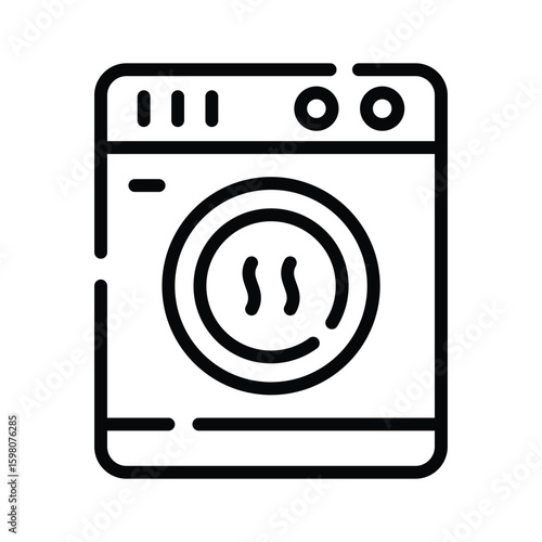 Modern linear icon of vertical dryer machine