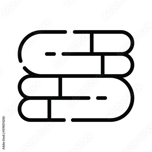 Sleek outline style icon of neatly folded clothes pile