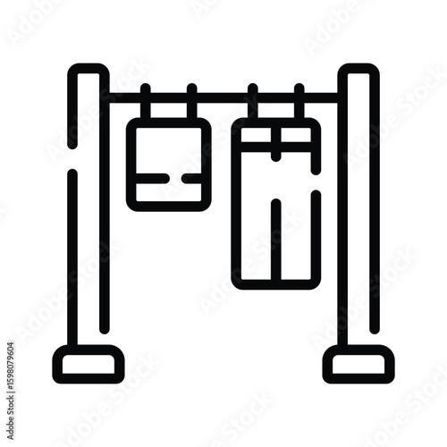 Modern outline style icon of drying hanging clothes