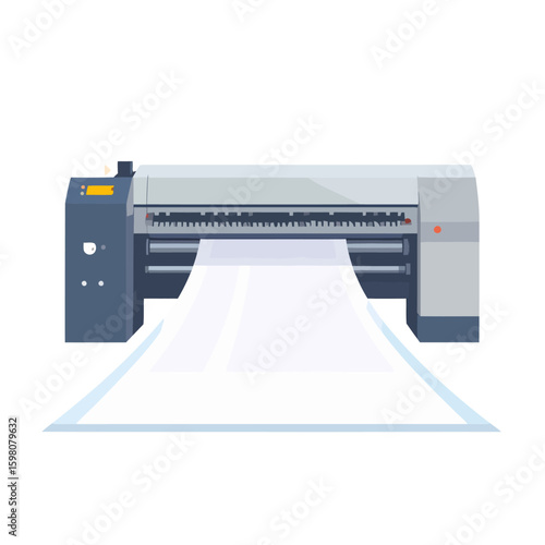 Modern Large Format Printer with White Paper Output