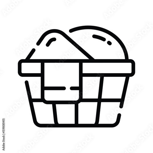 Premium outline style icon of full laundry basket