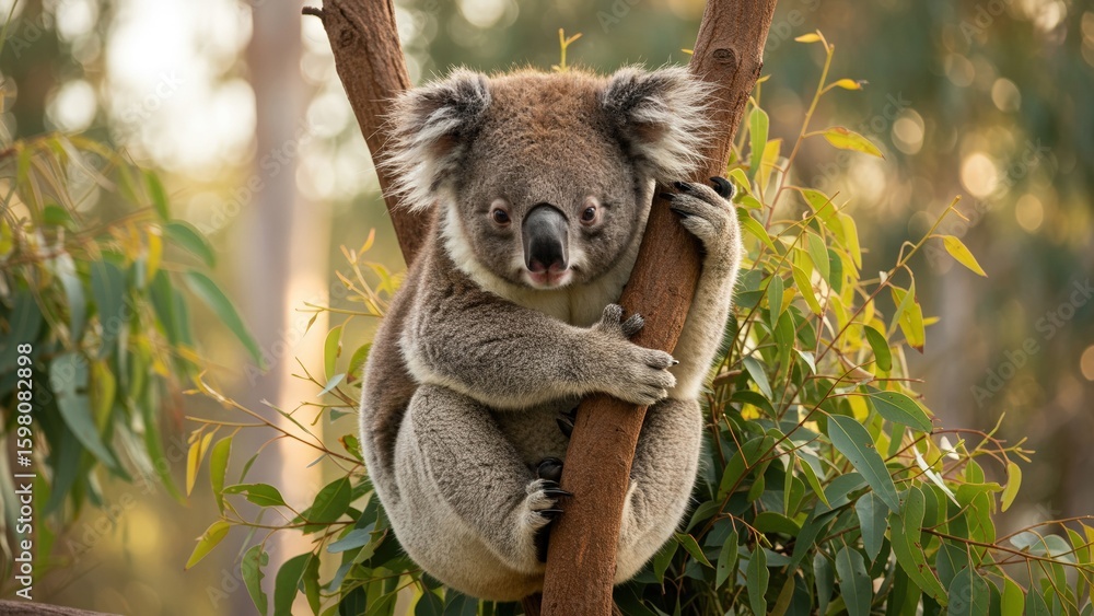 Obraz premium A koala, looking sleepy