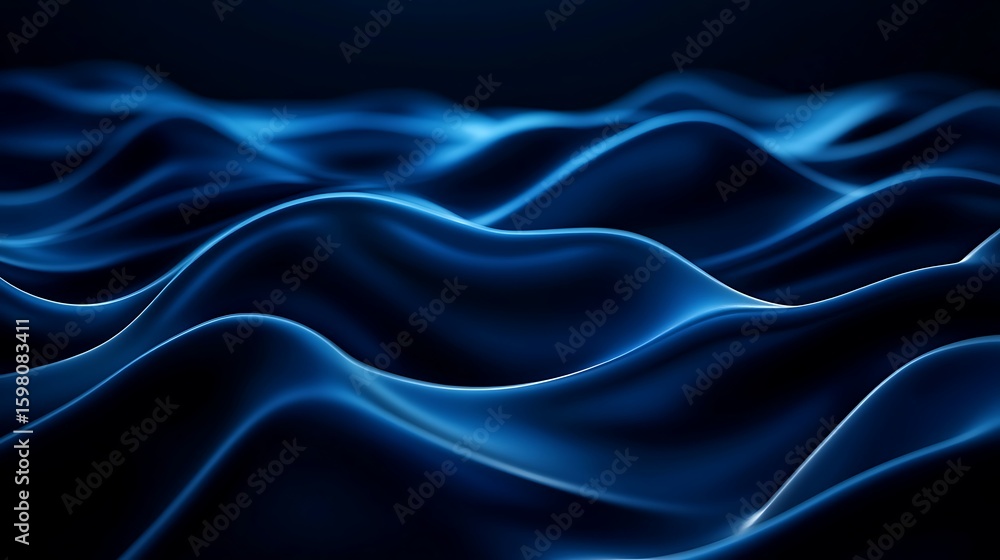 Obraz premium Creating Abstract Blue Wave Pattern Background with Smooth Silk Texture