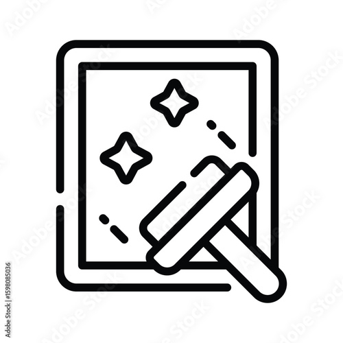 Handy outline style icon of flat glass wiper