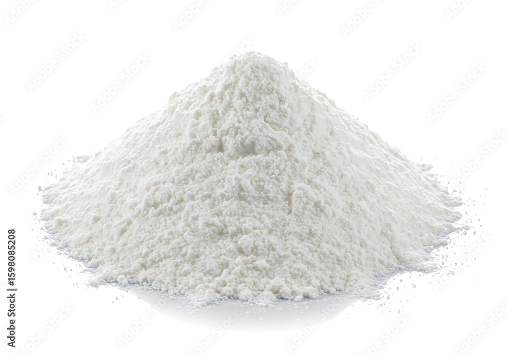 A pile of white powder against white backdrop A pile of white powder against white backdrop
