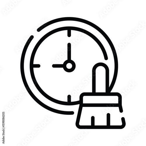 Trendy outline style icon of laundry cleaning time