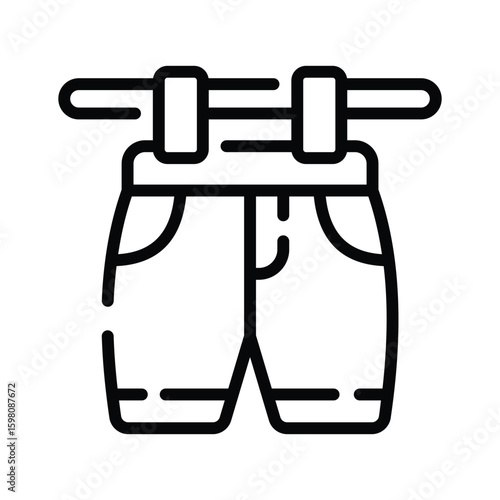 Handy linear icon of summer shorts clothing