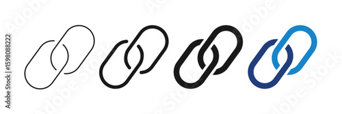 Link Chain Icon Collection with Editable Stroke. Vector Symbol