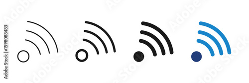 WiFi Signal Icon Collection. Editable Stroke vector