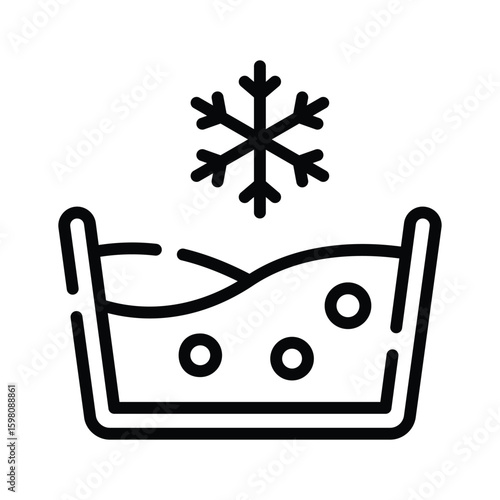 Modern linear icon of freezing cold water