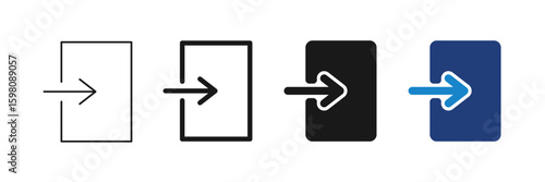 Login Arrow Icon Collection. Editable Stroke vector login account