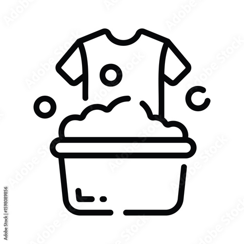 Ready to use linear icon of washing shirt