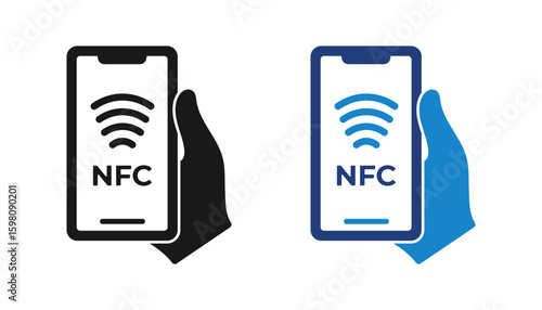 NFC Smartphone Payment Icon. Vector Payment logo.