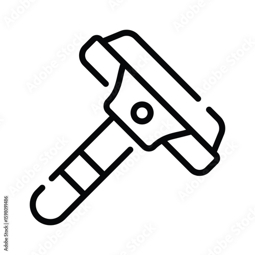 Sleek outline style icon of angled cleaning wiper