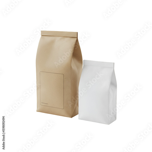 Illustrative Image of Two Paper Bags on Black Background