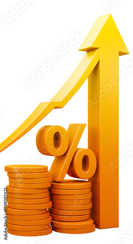 Growth and Finance Conceptual 3D Illustration