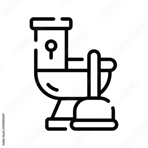 Trendy outline style icon of toilet plunger tool