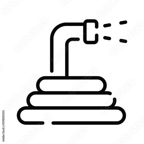 Handy linear icon of flowing water pipe