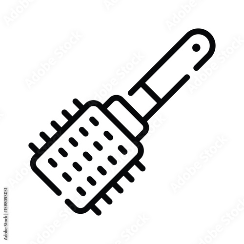 Sleek outline style icon of thick lint brush