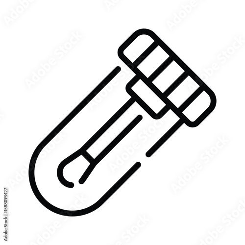 Handy outline style icon of swab testing stick