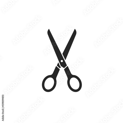 Illustration of Black Scissors with Minimalistic Style Design