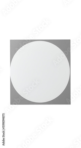 Minimalist Abstract Graphic of Oval Shape in Gray Background