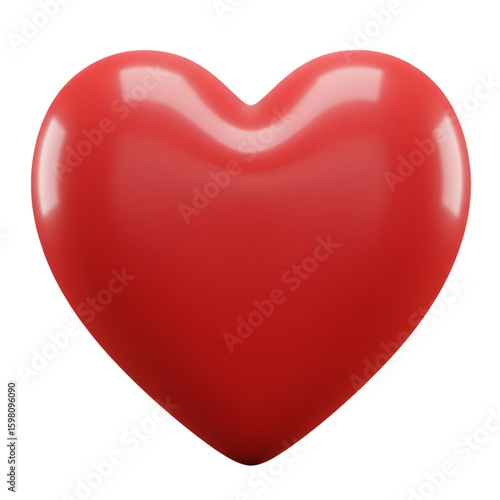 Glossy Red Heart Illustration on Dark Background