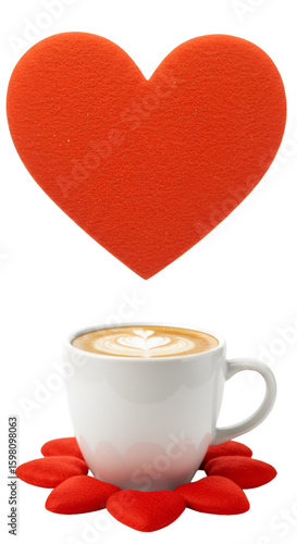 Coffee Cup with Heart-Shaped Decoration Illustration