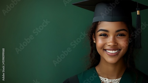 Smiling graduate student in academic regalia.