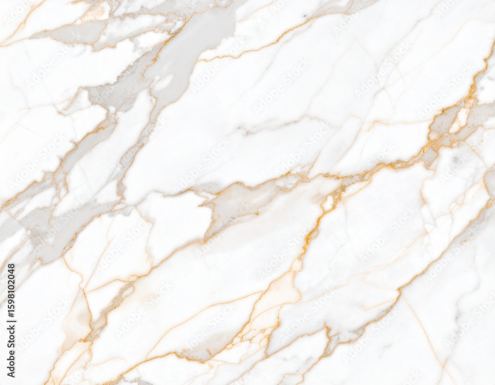 Obraz premium 白大理石の高級テクスチャ – ゴールドとグレーの繊細なベイン模様Luxury White Marble Texture with Elegant Gold and Gray Veins – High Resolution Background