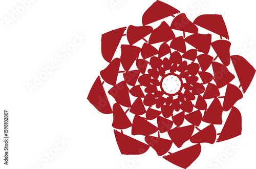 white lace on red background