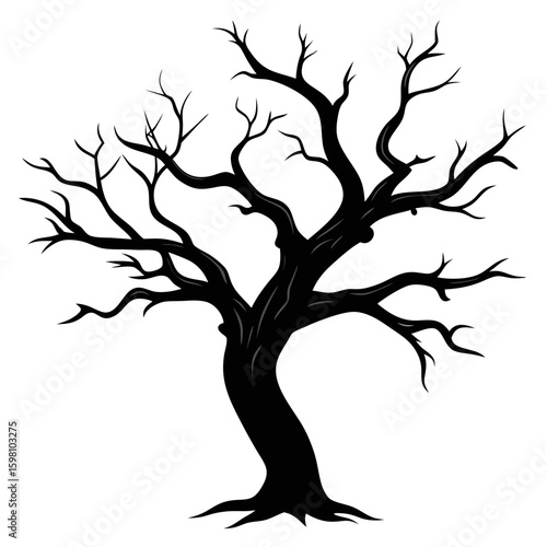 Old Branch Black Vector