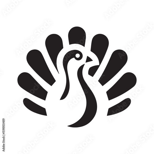 minimalist turkey logo with white background