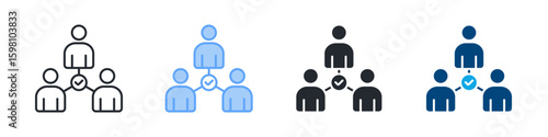 Relationship Icon Set Multiple Style. Designed In Outline, Blue, Glyph, Dual Tone