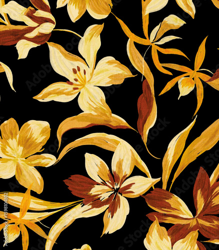Pattern seamless print fashion textile design tropical floral flower stripe geometric abstract