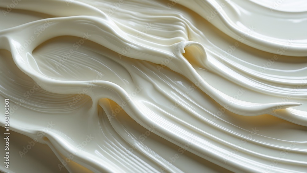 Obraz premium Cream or white substance with smooth, flowing textures.