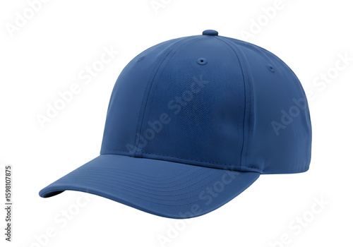 Illustration of a Blue Baseball Cap Isolated on Black Background