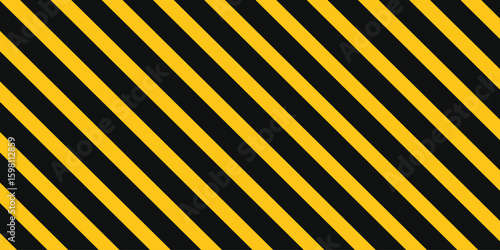 Warning yellow black diagonal stripes line.