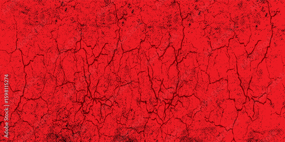 Fototapeta premium Red gradient pattern grunge texture background. Pop art comic sports style vector illustration of dots. Dark red abstract background with modern corporate concept, grunge art.