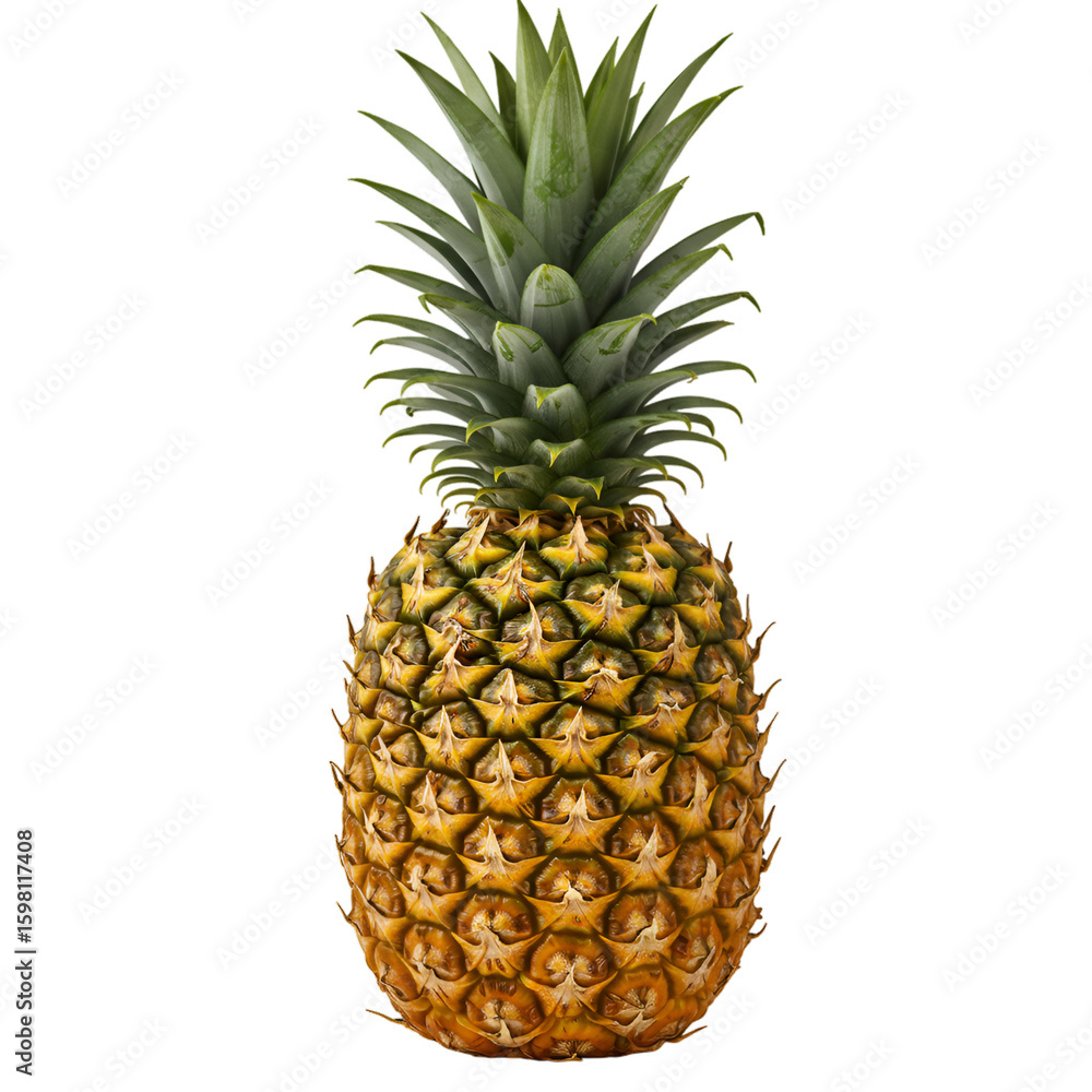 Fototapeta premium Photo of a Ripe Pineapple with a Black Background