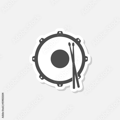 Wallpaper Mural Snare drum icon sticker isolated on gray background Torontodigital.ca