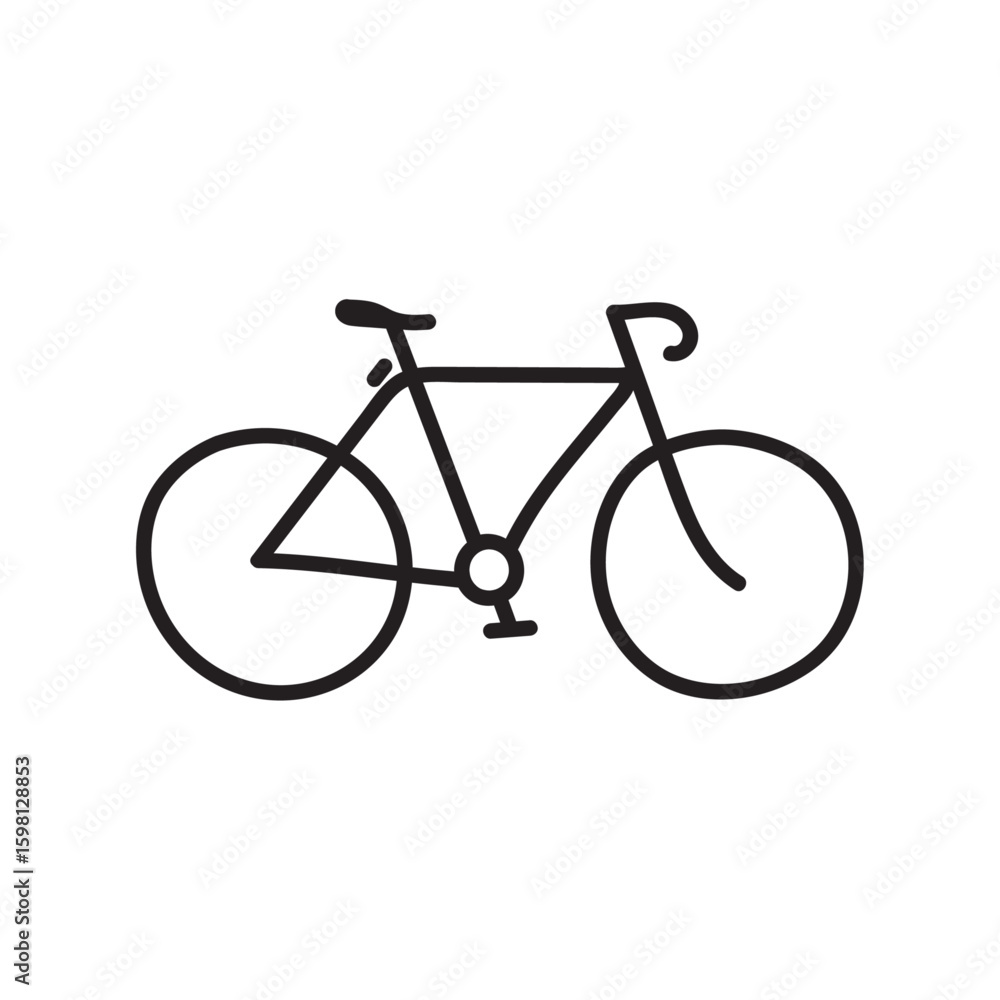 Obraz premium Bicycle doodle icon vector template