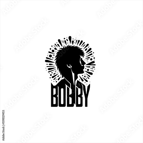 Stylized silhouette of a young man named bobby wearing earbuds