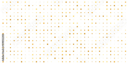 Gold falling down confetti background. Repeated golden dotted glitter pattern. Yellow, orange and golden dots wallpaper.