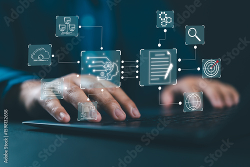 Fotografi AI agent analyzing data and generating reports