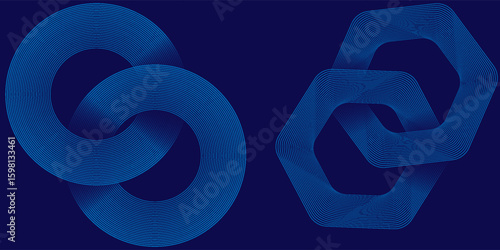 Abstract blue background with glowing curved lines. Shiny blue swirl curve lines design. Spiral lines. Geometric oval pattern. Futuristic technology concept. eps 10